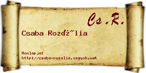 Csaba Rozália névjegykártya